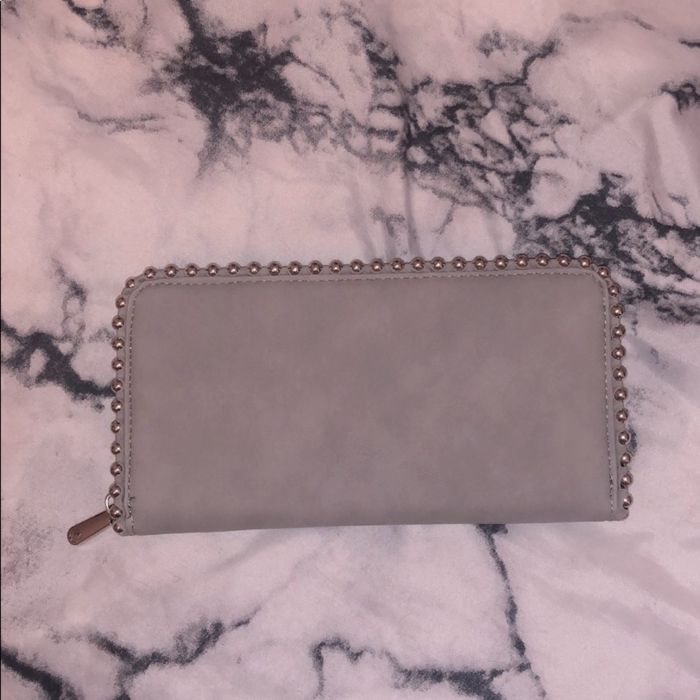 Grey Faux Suede Wallet